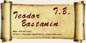 Teodor Baštanin vizit kartica